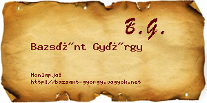 Bazsánt György névjegykártya